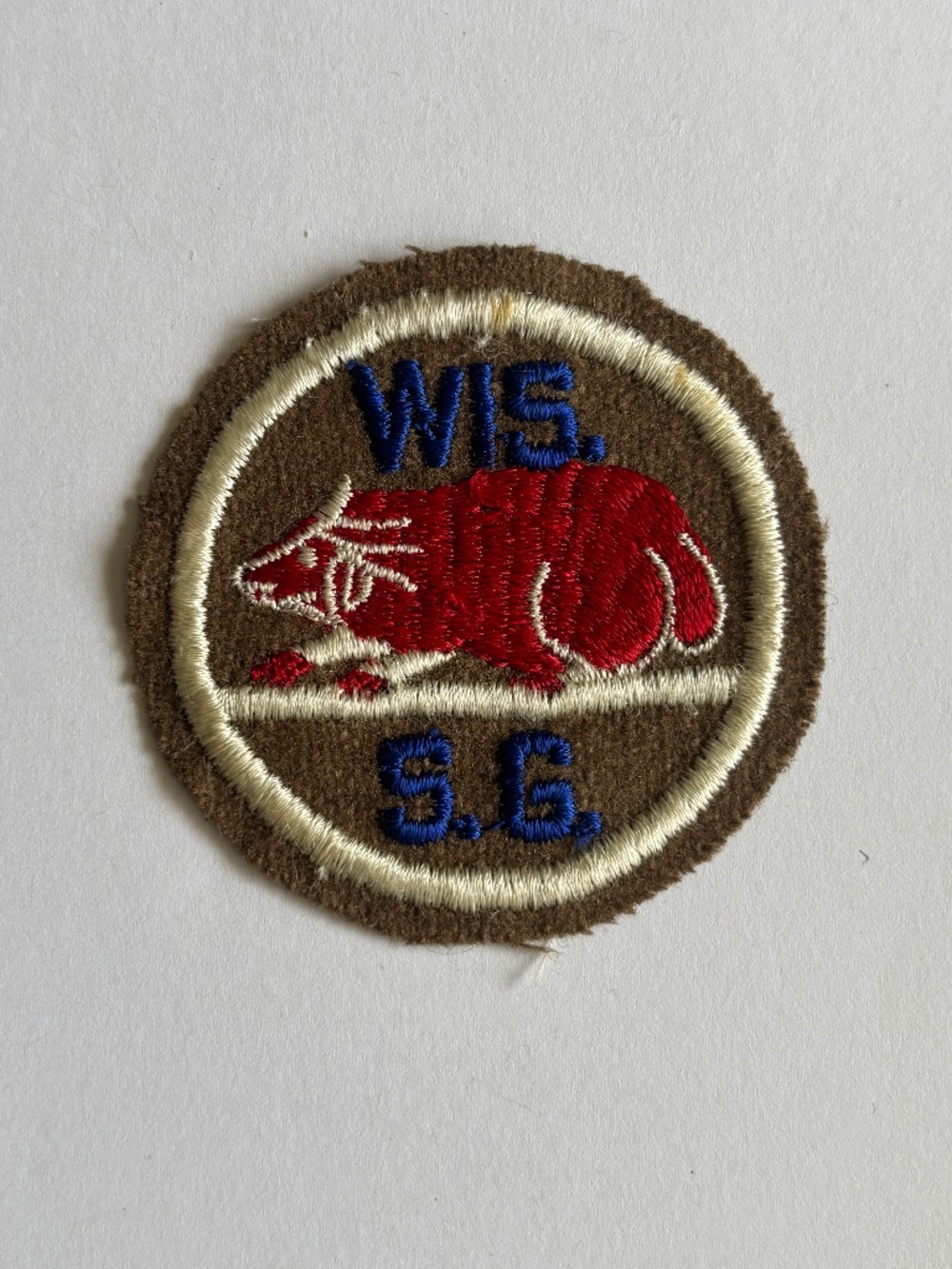 WWII Era Wisconsin State Guard Badger Patch WIS SG Vintage 1940s 2.75in